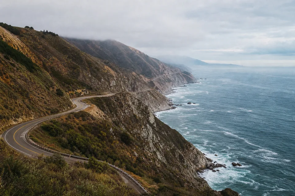 Coastal road beside the ocean